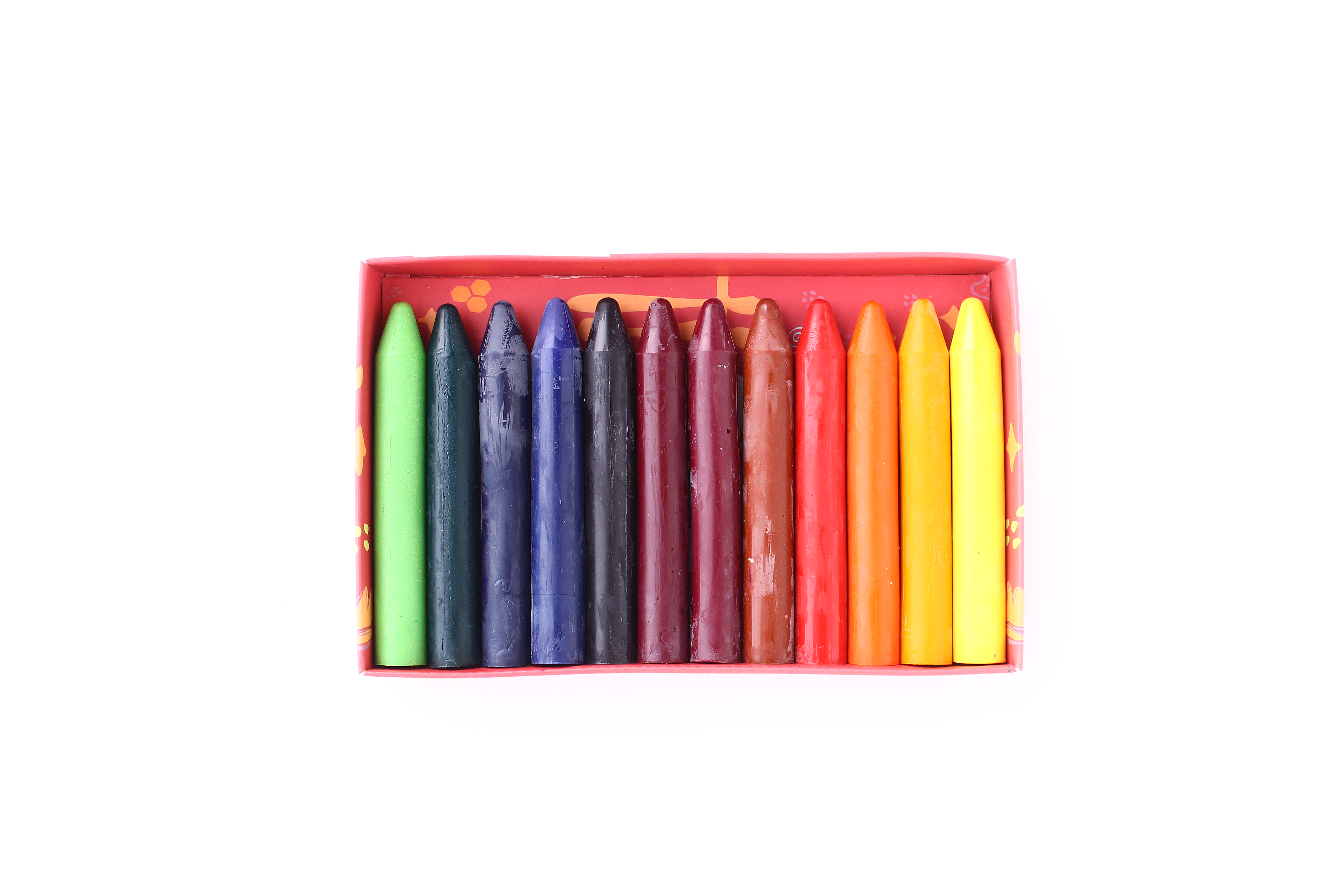 Crayons de cire d'abeille naturels - 12 couleurs