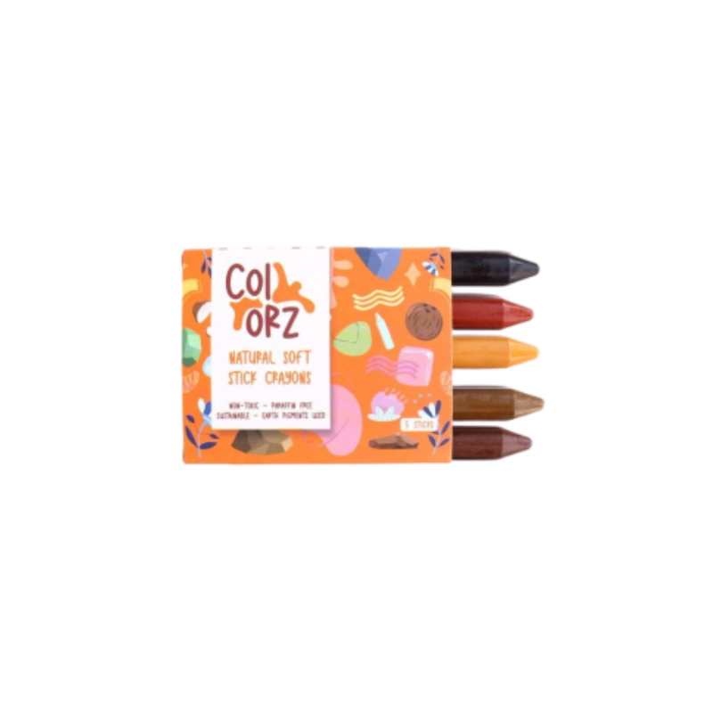 Crayons de couleur naturels en bâtonnets souples - 5 couleurs