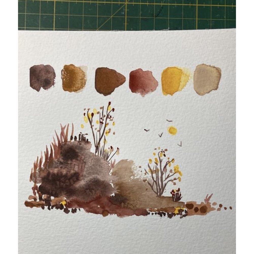 Handgemaakte FZ Trio 1 Rocks Watercolour proefset