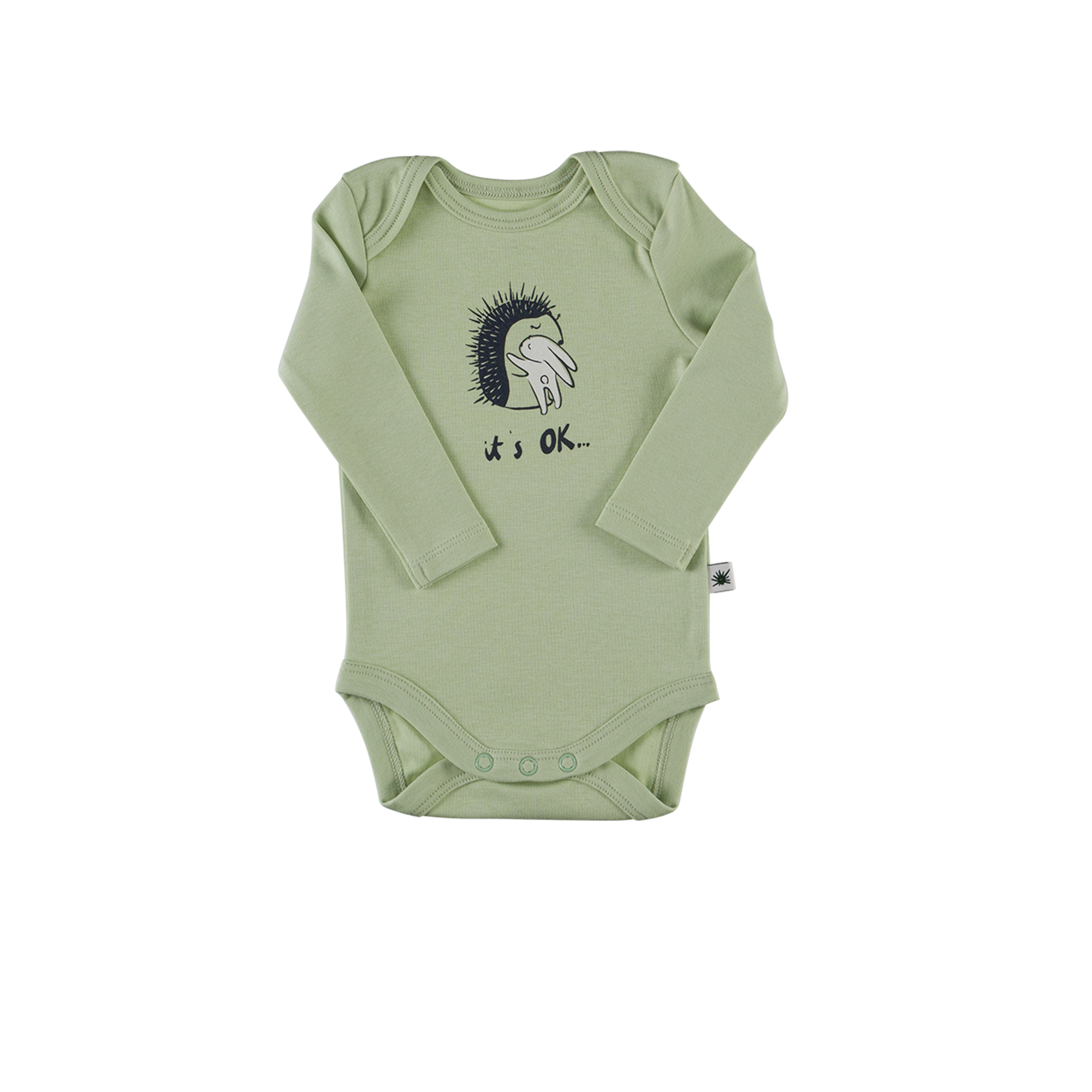 "Envelope" Long Sleeve Onesie - Aqua