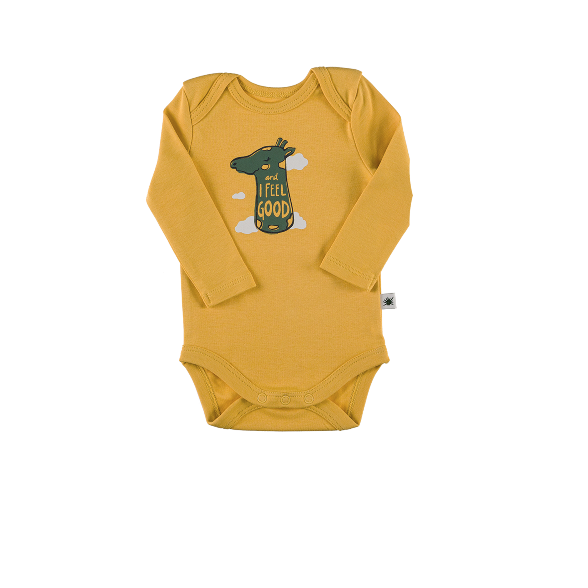 "Envelope" Long Sleeve Onesie - Saffron Yellow