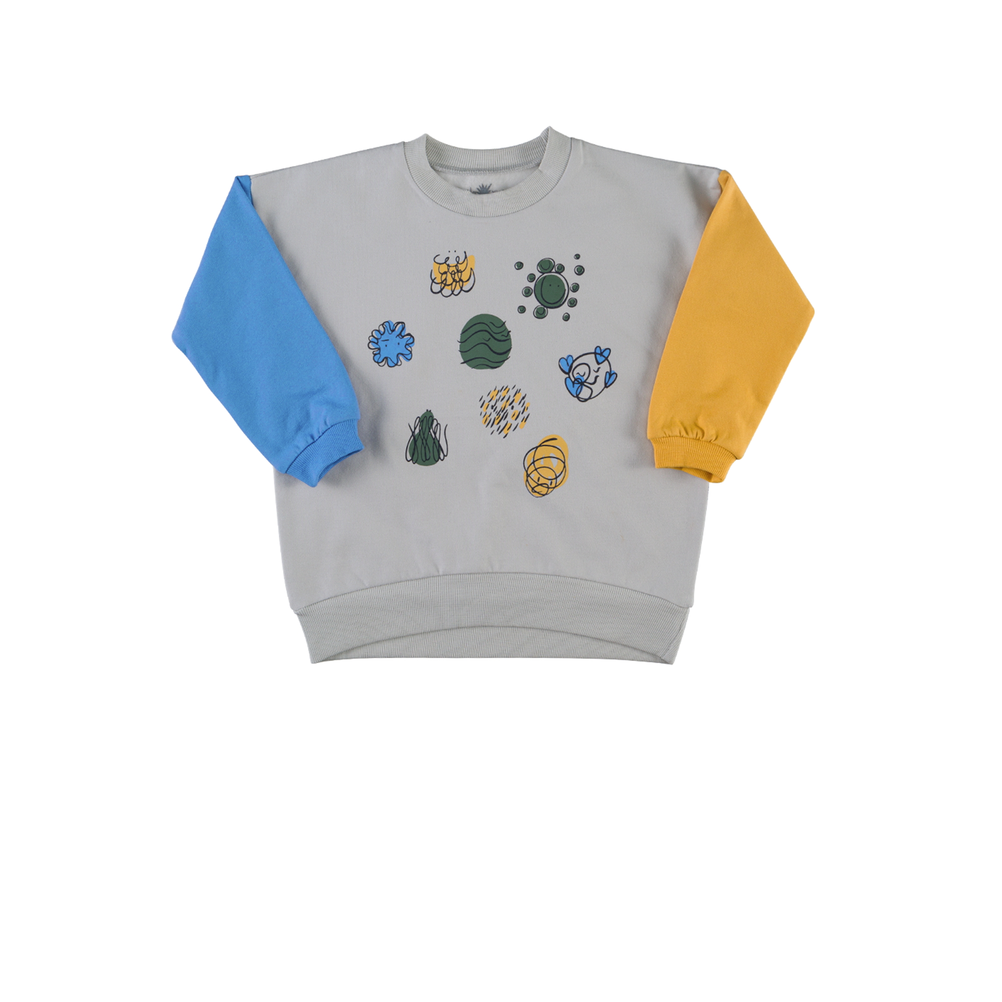 "Grow" Multicolor Sweatshirt - Saffraan &amp; Blauw