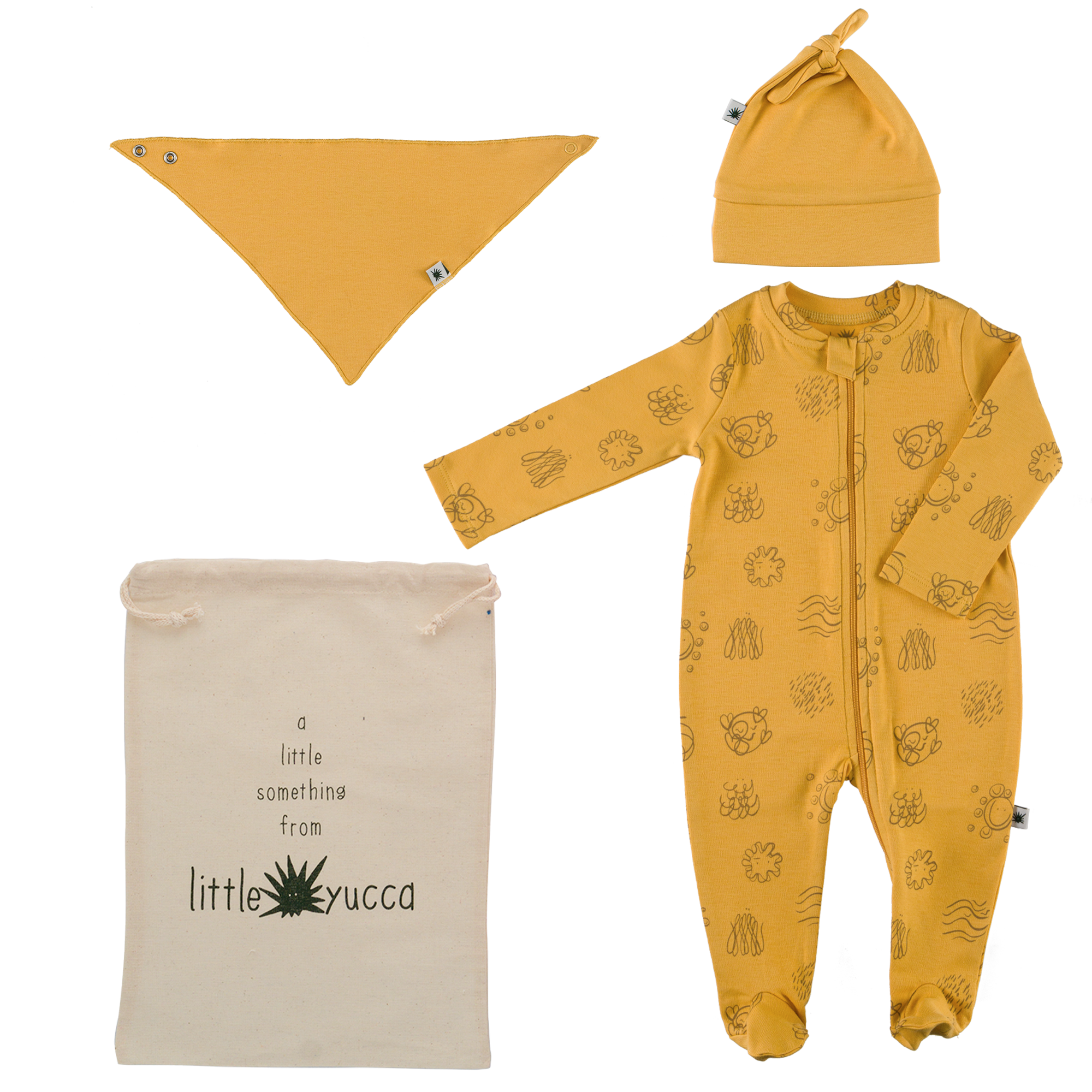 "Welcome" Babyset - Saffraan Geel